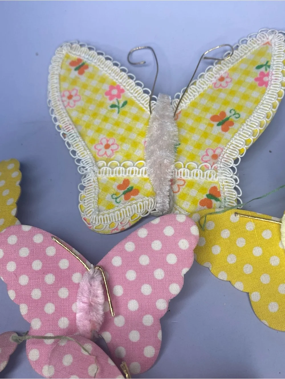Lot Of 11 Vintage Asst Cloth & Paper Butterflies Made In Japan Hand Crafted